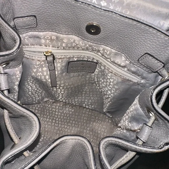 Kate Spade Gray Leather Backpack - Picture 4 of 6